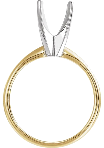 Sužadėtuvių Žiedas „Solitaire“ 14k yellow/white gold Elongated Cushion 10mm x 8mm (2)