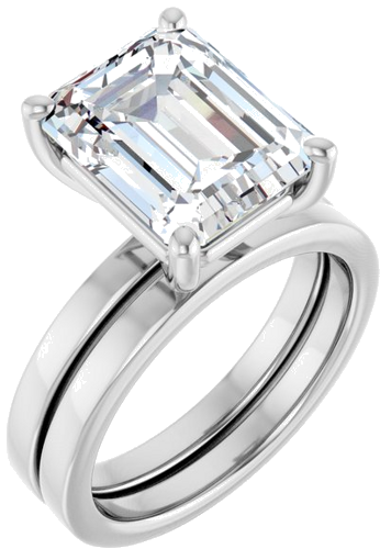 Sužadėtuvių Žiedas „Solitaire“ 14k white gold Emerald 11mm x 9mm (6)