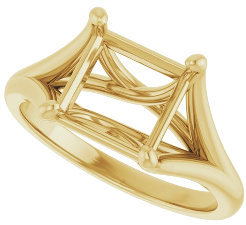 Sužadėtuvių Žiedas „Solitaire“ 10k yellow gold Square 7.5mm (5)