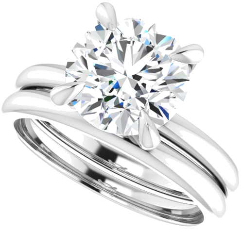 14K White  8.8 mm Round Solitaire Engagement Ring Mounting (10)