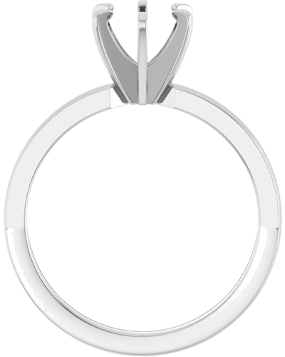 14K White 6-6.6 mm Round Solitaire Engagement Ring Mounting (2)