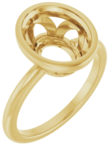 Sužadėtuvių Žiedas „Bezel-Set“ 18k yellow gold Oval 11mm x 9mm (1)