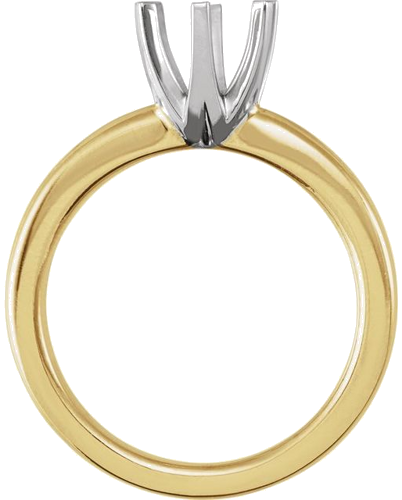 Sužadėtuvių Žiedas „Tall Solstice Solitaire®“ 750 Geltonojo Aukso Ir 950 Platinos Round 7.4mm (2)