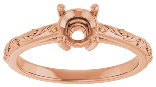 Sužadėtuvių Žiedas „Solitaire“ 10k rose gold Round 5.5mm (3)