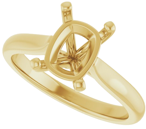 Sužadėtuvių Žiedas 14k yellow gold Elongated Cushion 9mm x 7mm (5)