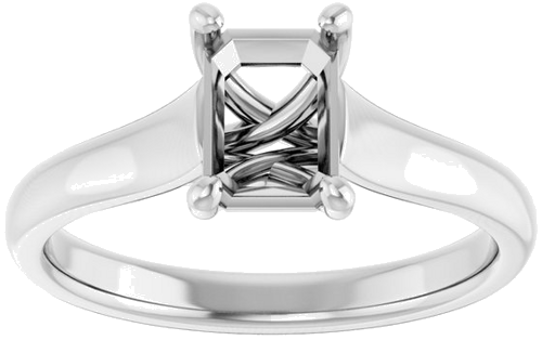 14K White 7x5 mm Emerald Solitaire Engagement Ring Mounting (3)