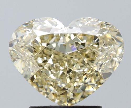 3.0 carat Fancy Light Yellow-VS2 Natūralus Heart Deimantas (1)