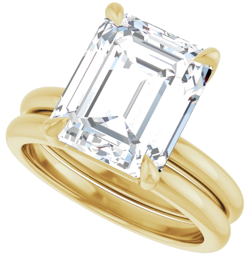 14K Yellow 11x9 mm Emerald Solitaire Engagement Ring Mounting (6)