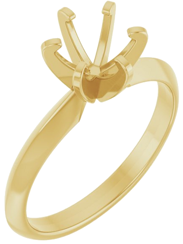 Sužadėtuvių Žiedas „Solitaire“ 585 Geltonojo Aukso Round 6.4mm (1)