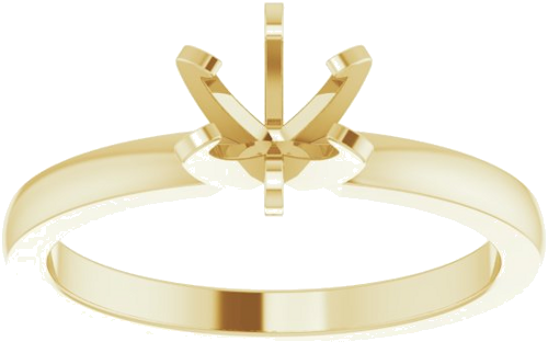 14K Yellow 5.4-5.7 mm Round Solitaire Engagement Ring Mounting (3)