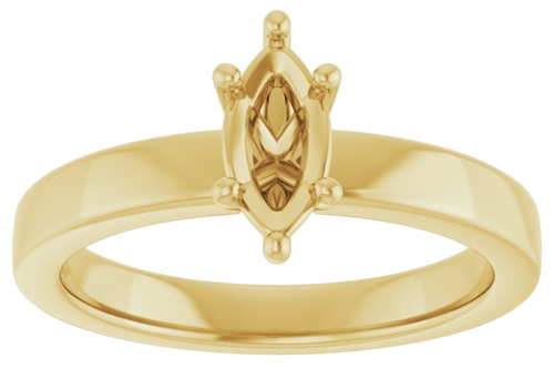 14K Yellow 8x4 mm Marquise Solitaire Engagement Ring Mounting (3)