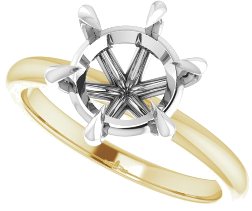 Sužadėtuvių Žiedas „Claw-Prong“ 14k yellow/white gold Round 8.8mm (5)