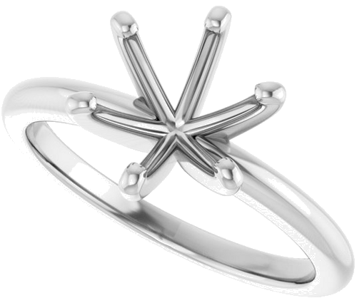 14K White  8.2 mm Round Solitaire Engagement Ring Mounting (5)