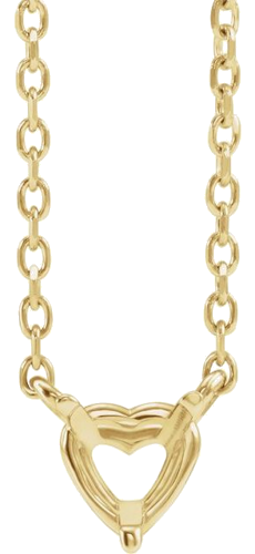 Pakabukas „Solitaire“ 14k yellow gold Heart 5.5mm (4)