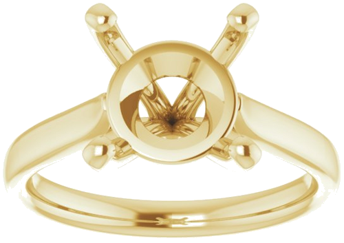 14K Yellow 10 mm Round Engagement Ring Mounting (3)