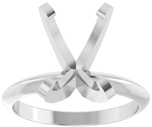 14K White 11x9 mm Oval Solitaire Engagement Ring Mounting (3)