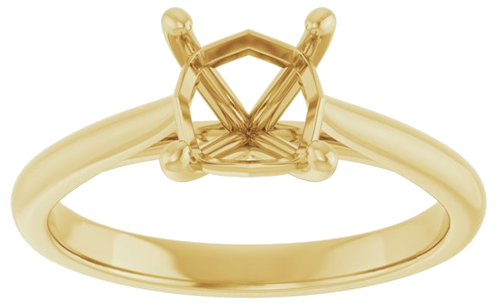 Sužadėtuvių Žiedas „Solitaire“ 14k yellow gold Asscher 6mm (3)