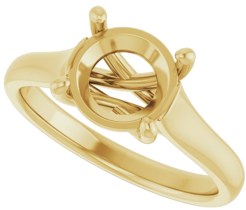 14K Yellow 8.2 mm Round Solitaire Engagement Ring Mounting (5)