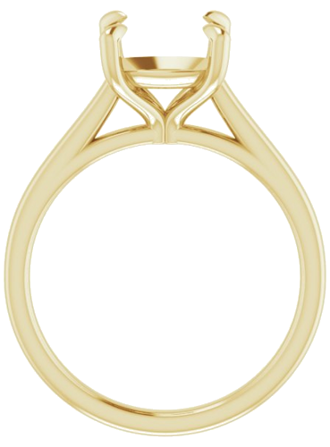 14K Yellow  8 mm Cushion Solitaire Engagement Ring Mounting (2)