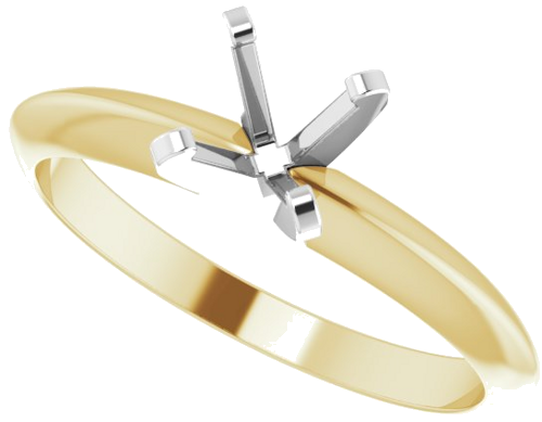 Sužadėtuvių Žiedas „Lightweight Solitaire“ 14k yellow/white gold Round 5.2mm (5)