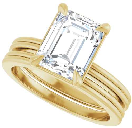 Sužadėtuvių Žiedas „Claw-Prong Solitaire“ 14k yellow gold Emerald 9mm x 7mm (10)