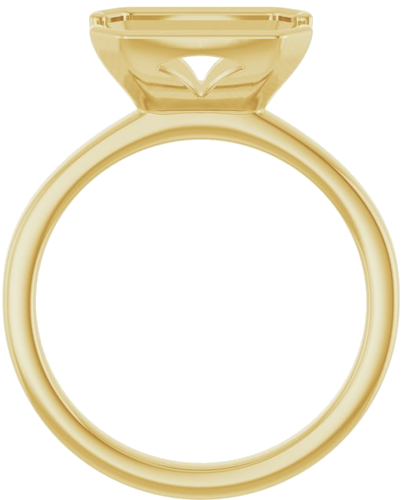 Sužadėtuvių Žiedas „Half-Bezel Solitaire“ 14k yellow gold Emerald 10mm x 8mm (2)