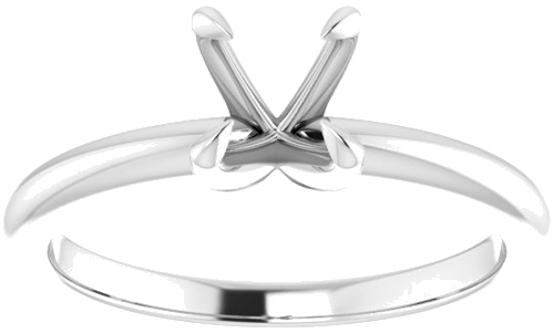 14K White 6 mm Round Solitaire Engagement Ring Mounting (3)