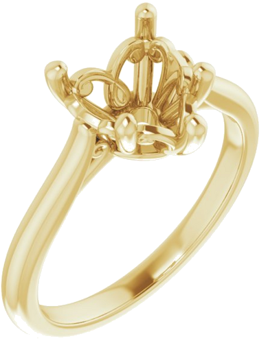 Sužadėtuvių Žiedas „Solitaire“ 14k yellow gold Heart 8mm (1)