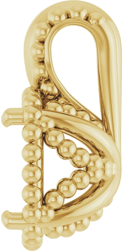 Pakabukas „Beaded“ 14k yellow gold Cushion 5mm (3)