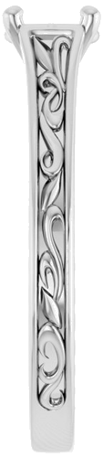 Sužadėtuvių Žiedas „Solitaire Scroll“ 14k white gold Round 5.5mm (4)