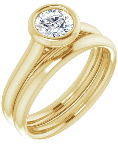 Sužadėtuvių Žiedas „Bezel-Set Solitaire“ 14k yellow gold Round 5.5mm (6)