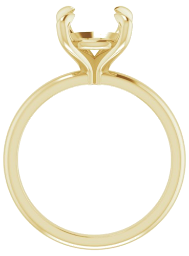 14K Yellow  9 mm Round Solitaire Engagement Ring Mounting (2)