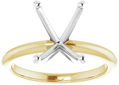 14K Yellow   White  10x8 mm Emerald Solitaire Engagement Ring Mounting (3)