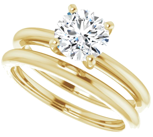 14K Yellow  6.5 mm Round Solitaire Engagement Ring Mounting (10)