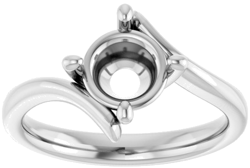 Sužadėtuvių Žiedas „Solitaire Bypass“ 14k white gold Round 7.4mm (3)