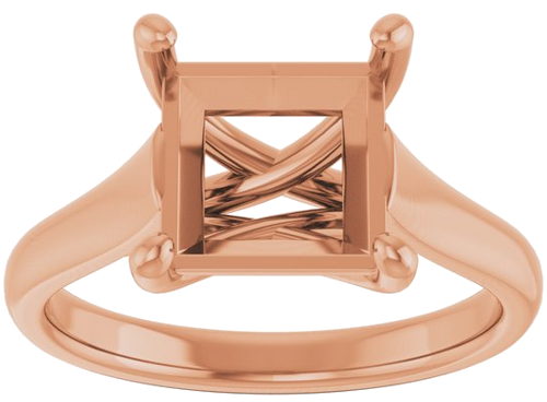 Sužadėtuvių Žiedas „Solitaire“ 14k rose gold Square 8mm (3)
