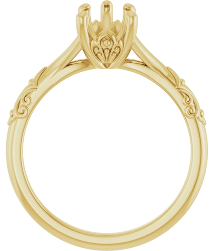Sužadėtuvių Žiedas „Solitaire Sculptural“ 14k yellow gold Pear 9mm x 6mm (2)