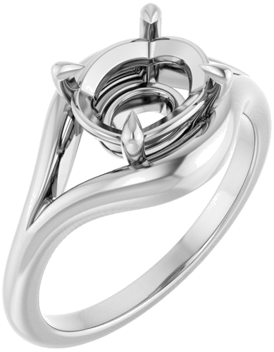 Sužadėtuvių Žiedas „Claw-Prong Solitaire“ 14k white gold Oval 9mm x 7mm (1)