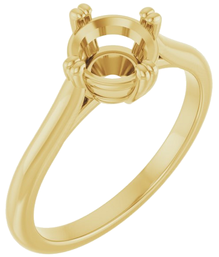 14K Yellow 6.5 mm Round Solitaire Engagement Ring Mounting (1)
