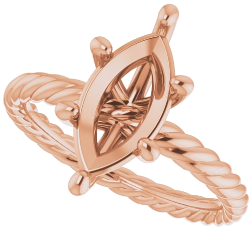 Sužadėtuvių Žiedas „Solitaire“ 585 Rožinis Aukso Marquise 12mm x 6mm (5)