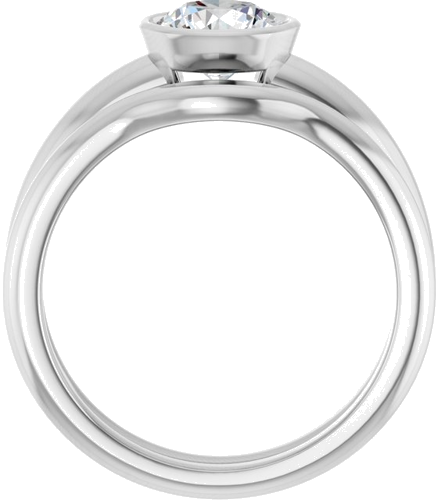 Sužadėtuvių Žiedas „Bezel-Set Solitaire“ 585 Baltojo Aukso Round 6.5mm (7)