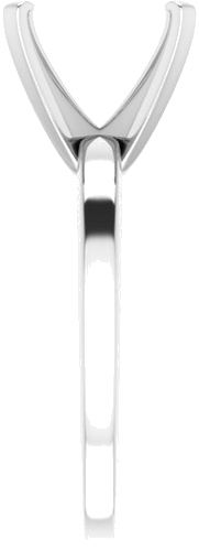 14K White 8x8 mm Square Solitaire Engagement Ring Mounting (4)