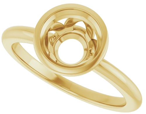 Sužadėtuvių Žiedas „Bezel-Set“ 14k yellow gold Round 7.4mm (5)