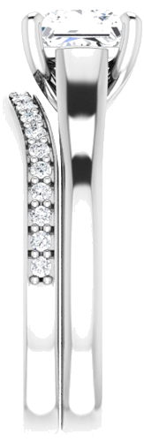 Sužadėtuvių Žiedas „Solitaire“ 585 Baltojo Aukso Square 6mm (9)