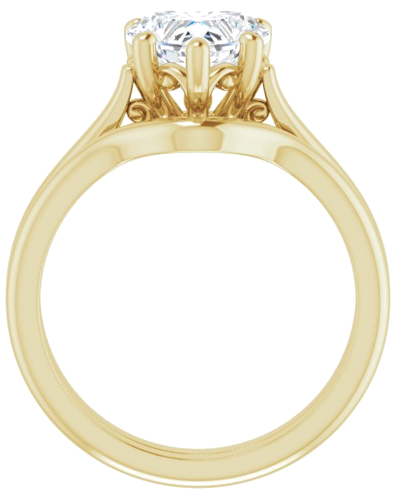 Sužadėtuvių Žiedas „Solitaire“ 14k yellow gold Heart 8mm (7)