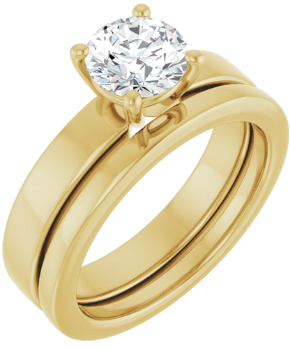 14K Yellow 6.5 mm Round Solitaire Engagement Ring Mounting (6)