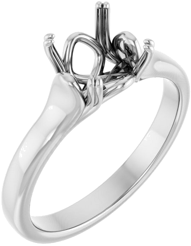 Sužadėtuvių Žiedas „Solitaire“ 14k white gold Cushion 7mm (1)