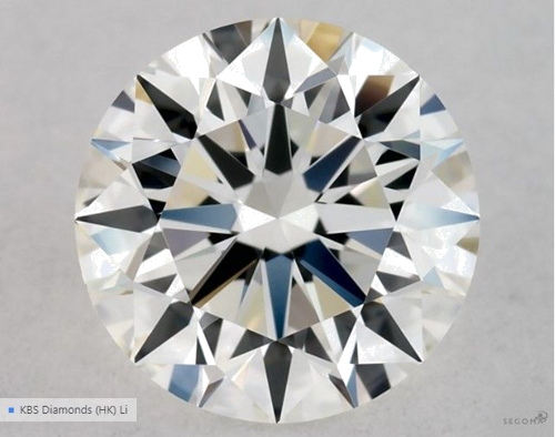 0.57 carat G-VVS2 Excellent cut Natūralus Round Deimantas (1)