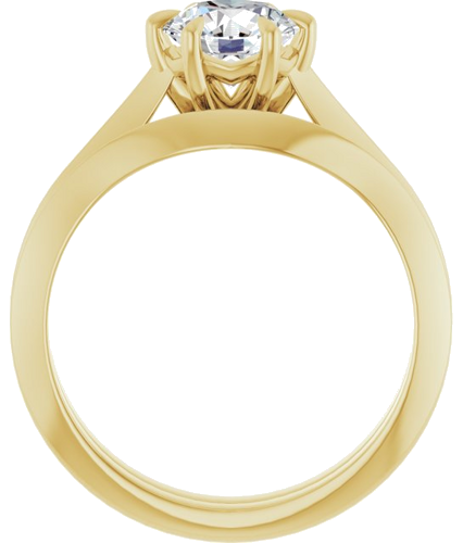 14K Yellow 6.5 mm Round Solitaire Engagement Ring Mounting (7)