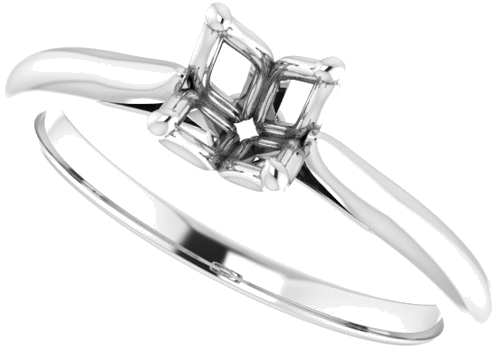 14K White  5.5 mm Round Solitaire Engagement Ring Mounting (5)